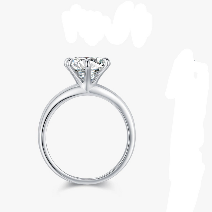 925 Sterling Silver 2Ct D Vvs1 Moissanite Crown Ring