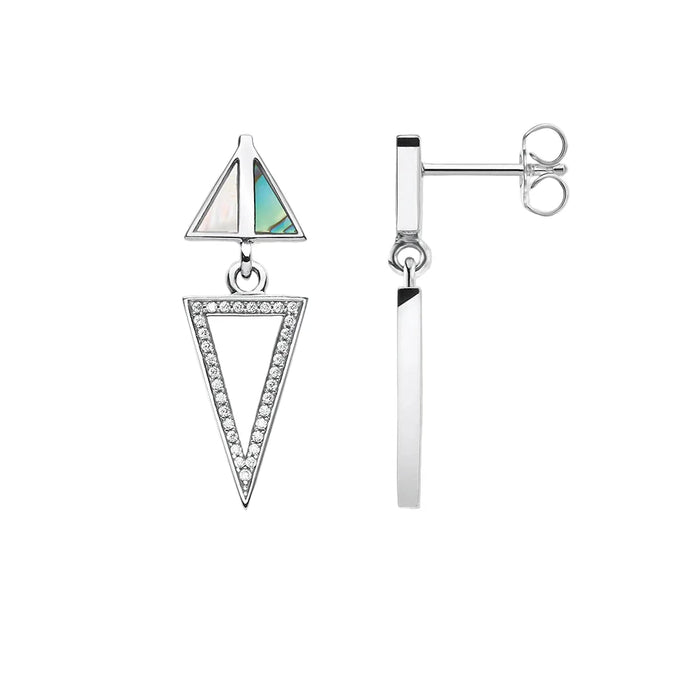925 Sterling Silver Geometric Ear Studs For Women Winter Gift