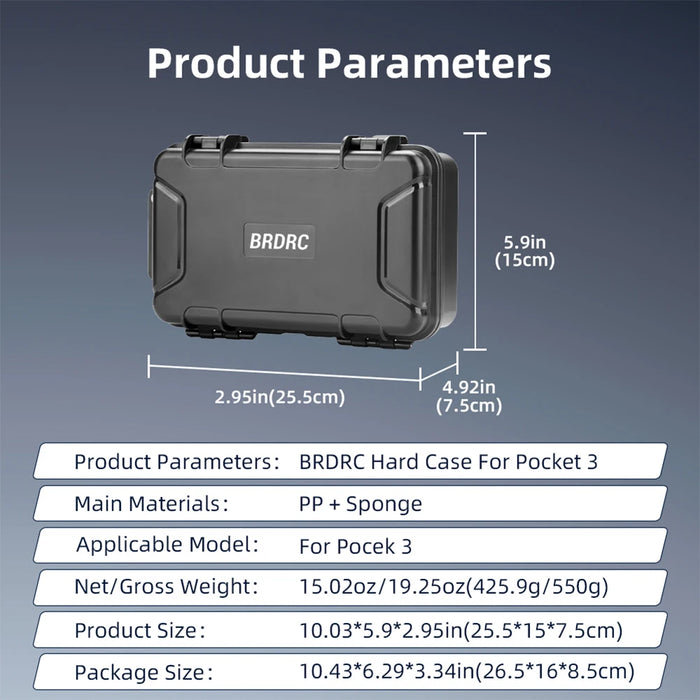 Hard Carrying Case For Dji Osmo Pocket 3 Storage Box Explosion Proof Protective Case Portable Waterproof Box Shell For Pocket 3