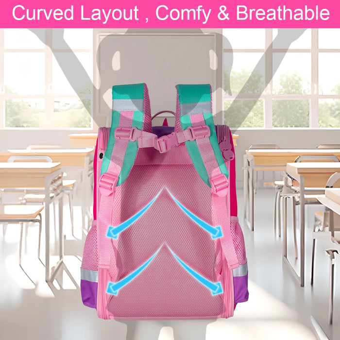 3 Piece Unicorn Dinosaur Backpack Set For Girls