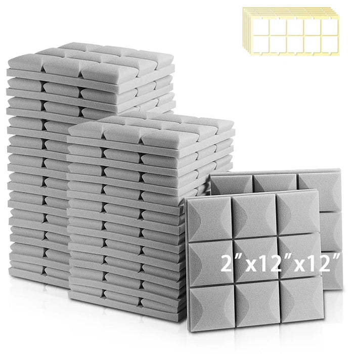 6 / 12 / 24 Pieces Studio Acoustic Foam Panels High Density Soundproofing For Ktv Rooms