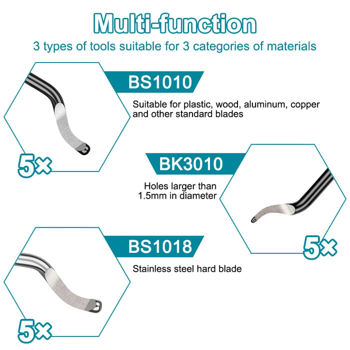 Rotary Deburring Tool For Resin & Copper Pipes 15 Blades Included