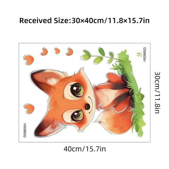 Adorable Fox Wall Stickers For Kids Room Decor