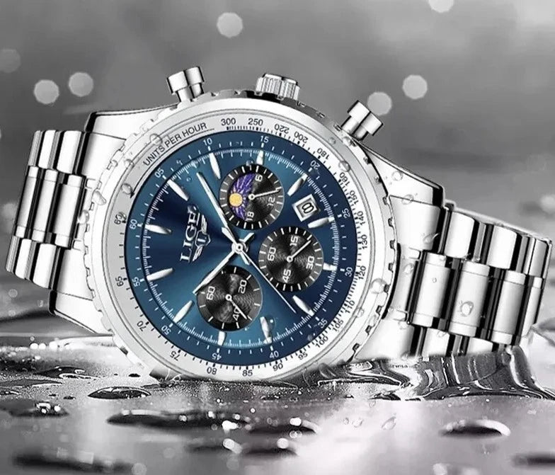 Luxury Mens Quartz Watch with Date and Chronograph