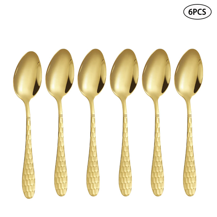 4 / 6 / 16 / 24 Piece Stainless Steel Gold Cutlery Set For Family & Restaurants