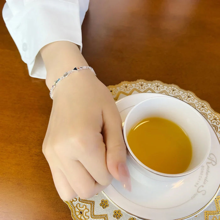 925 Sterling Silver Boho Paradise Journey Bracelets Colourful Chain For Women