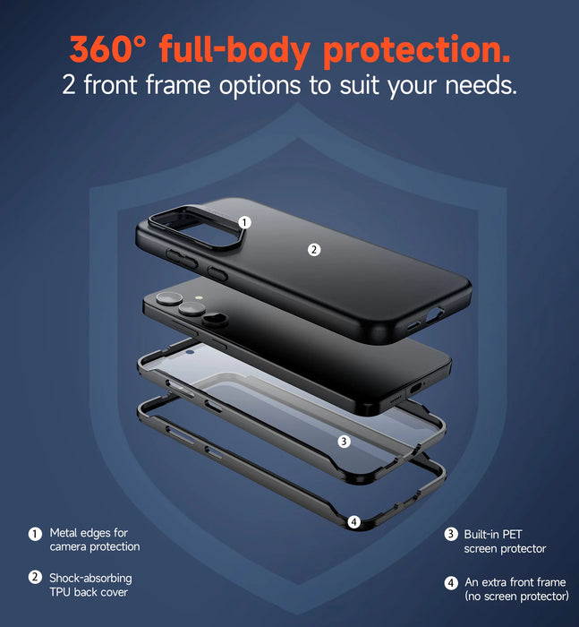 For Samsung Galaxy S24 Plus Full-Body Dual Layer Rugged Shockproof Magnetic Magsafe Compatible Case With Camera Stand