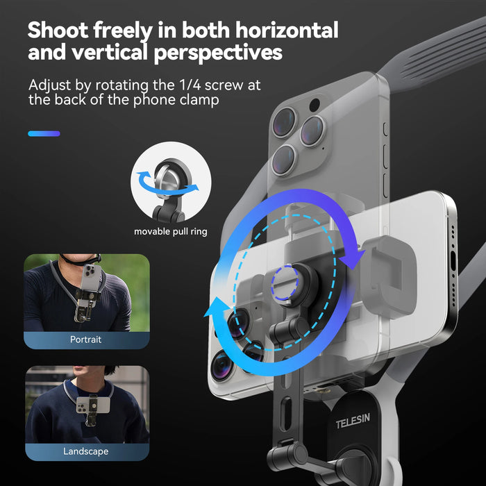 360 Degree Rotation Neck Mount Phone Clip For Iphone Samsung Huawei Xiaomi Fits Most Phones