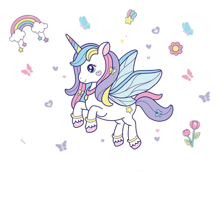Colourful Unicorn Wall Decals For Kids Room Decor
