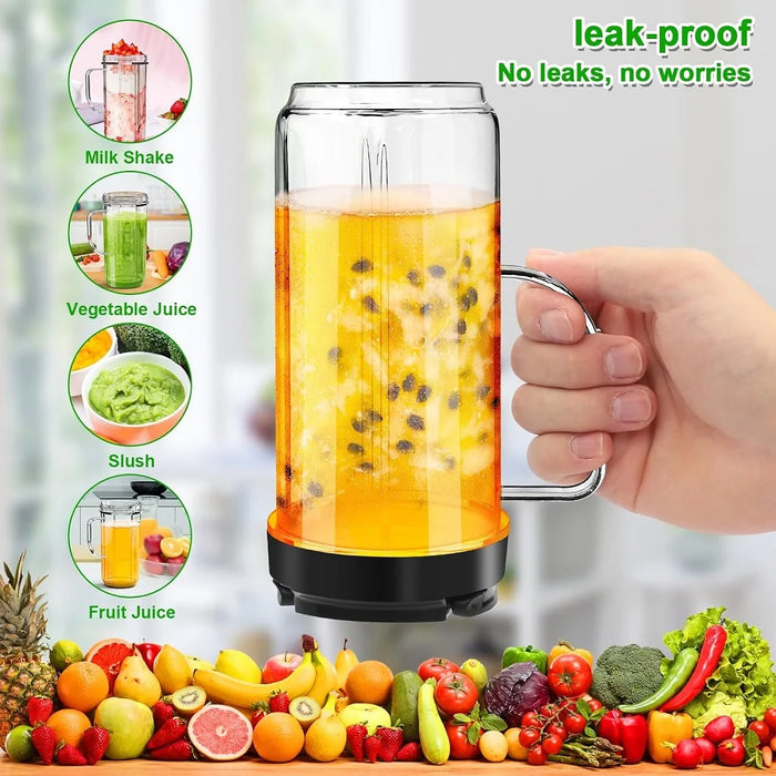 2 Pieces Tall 22Oz Cup With Flip Top To-Go Lid With Handle Compatible With Magic Bullet 250W Mb1001 Blender Juicer Mixer Accessories