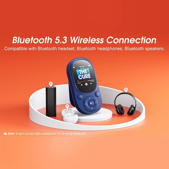 32Gb Bluetooth 5.0 Clip Mp3 Player Lossless Sound Fm Radio Voice Record 128Gb Tf