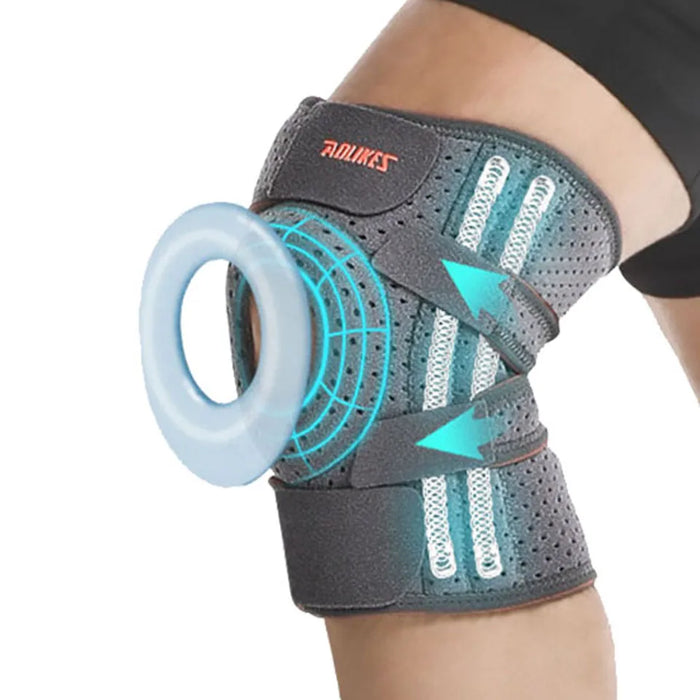 Adjustable Knee Brace With Side Stabilizers Patella Gel Pad For Men & Women