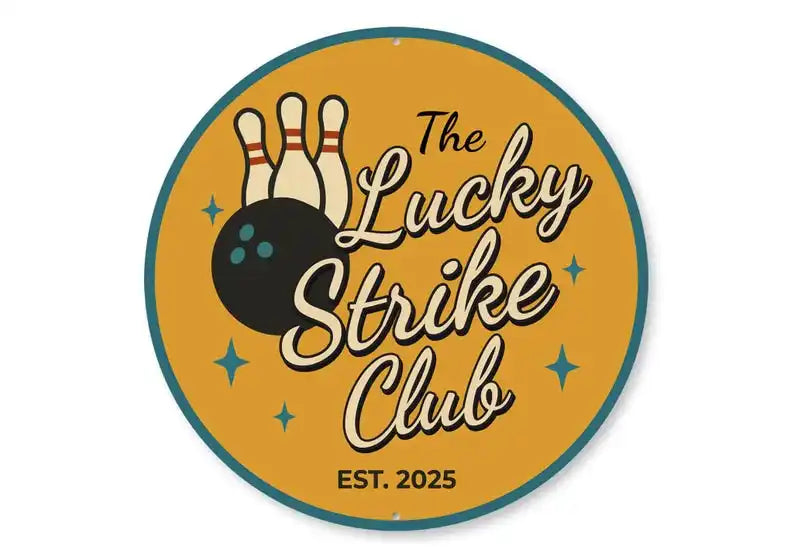 Retro Bowling Club Sign Vintage Style Gift