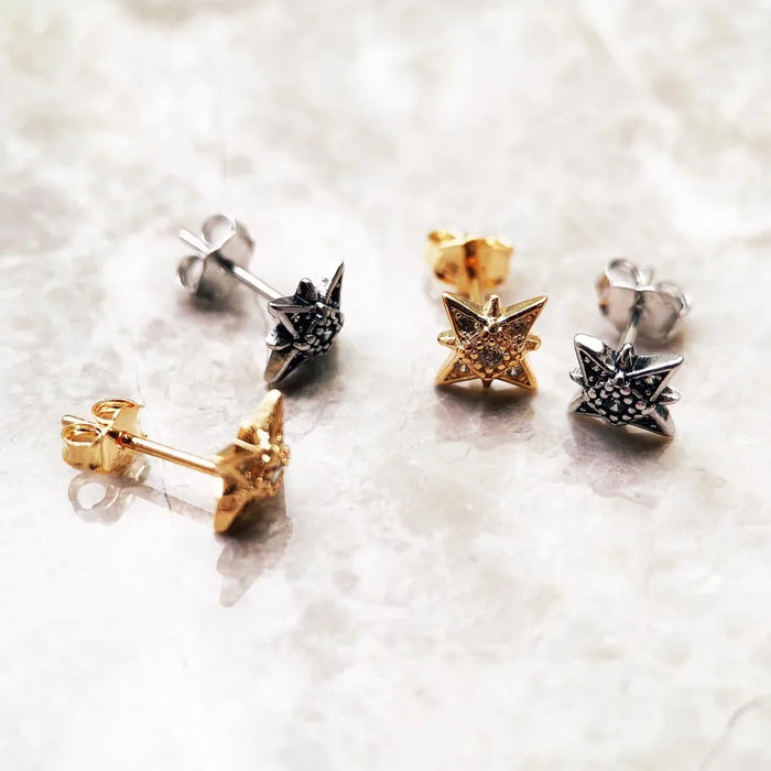 925 Sterling Silver Star Stud Earrings For Women