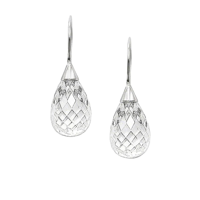925 Sterling Silver Crystal Water Drop Earrings European Style Women