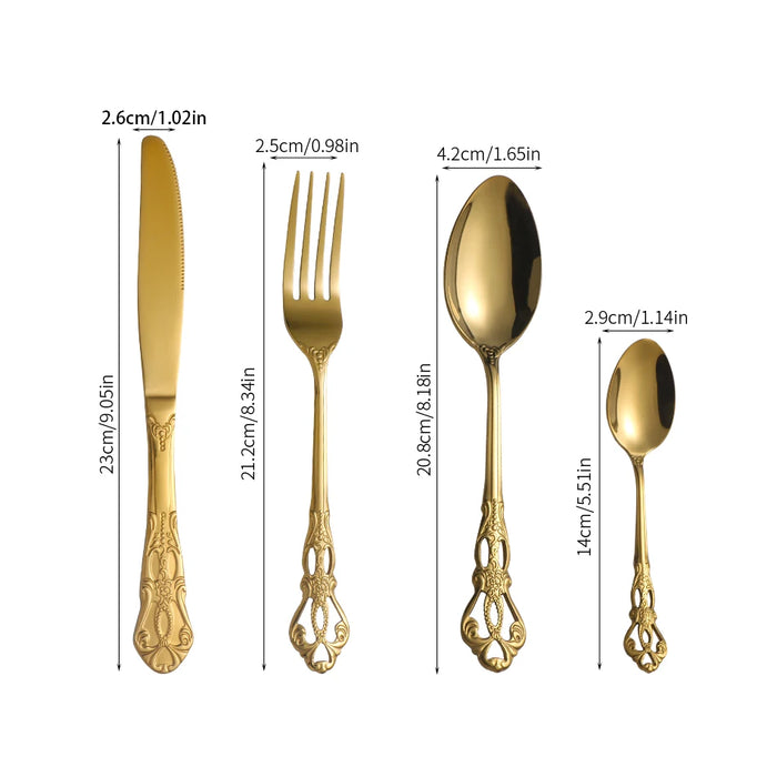 24 Piece Stainless Steel Cutlery Set For Family Hotel Party Christmas Tableware