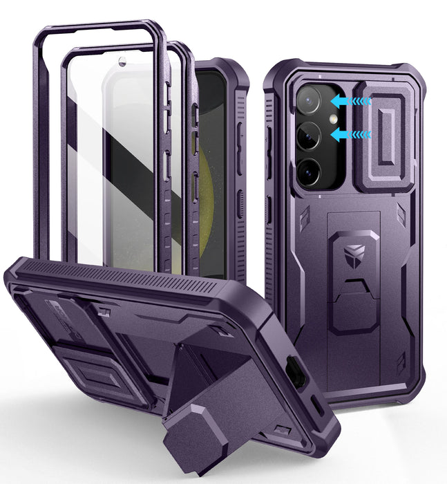 For Samsung Galaxy S24 / S24+ Plus / S24 Ultra Full Body Shockproof Camera Case & Built-In Screen Protector Kickstand