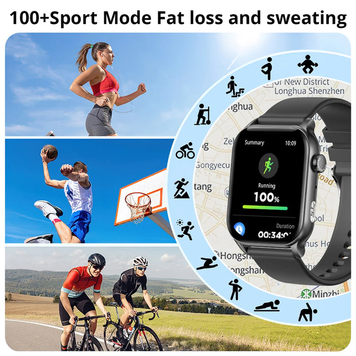 Unisex 1.95 Inch Hd Amoled Smartwatch With Voice Calling And Health Monitoring