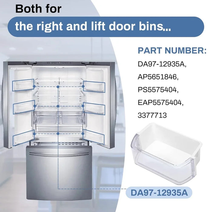Da97-12935A Door Bin Rf220Nctasr Door Shelf Compatible With Samsung Both Left And Right Rf220Nctasg Rf220Nctaww Rf220Nctasp