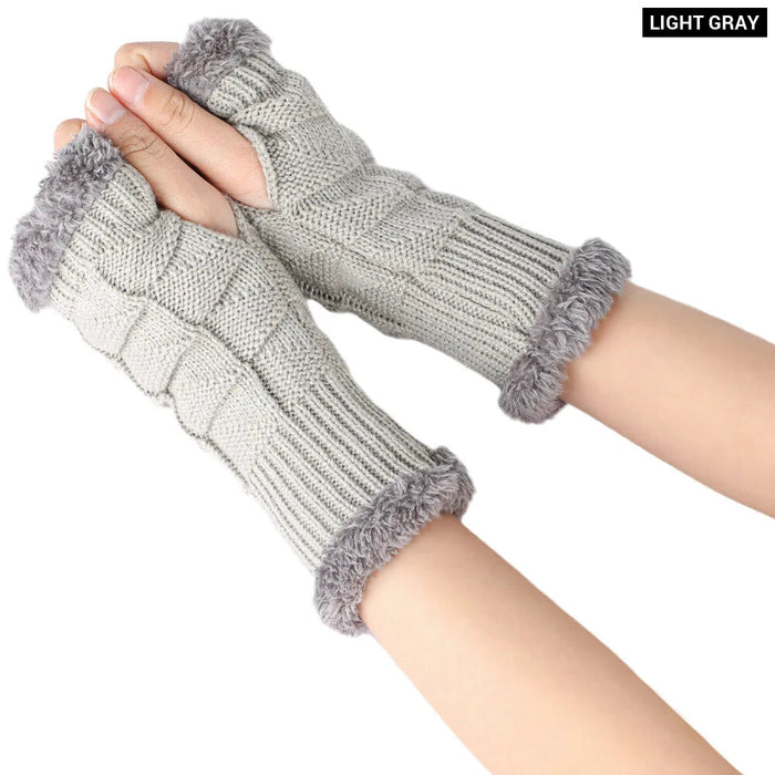 Knit Fingerless Gloves For Women