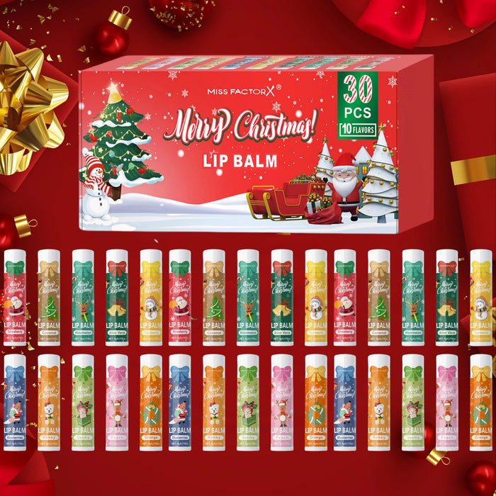 30 Piece Lip Balm Set Christmas Gift Box For Women