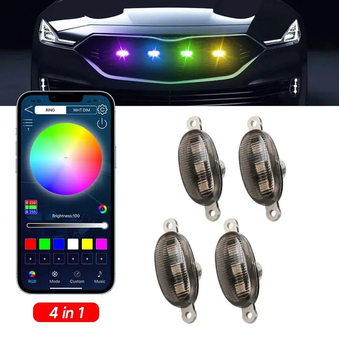 12V Amber Led Car Grille Light App Control Waterproof