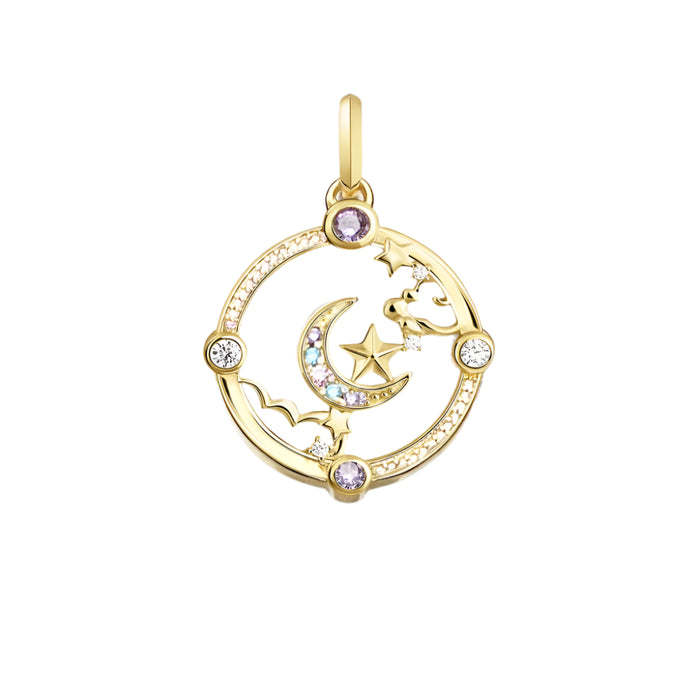 925 Sterling Silver Boho Crescent Moon Pendant Spring Jewelry For Women