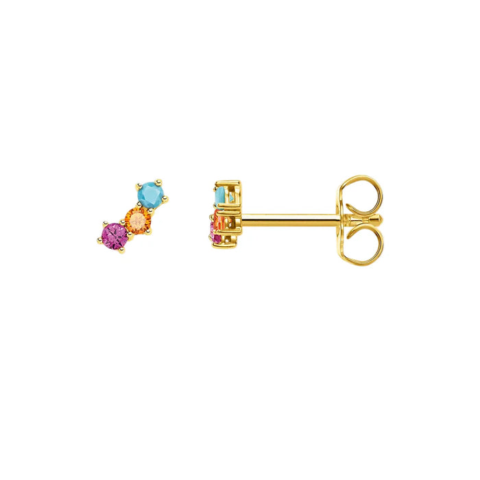 925 Sterling Silver Colourful Stone Ear Studs For Women