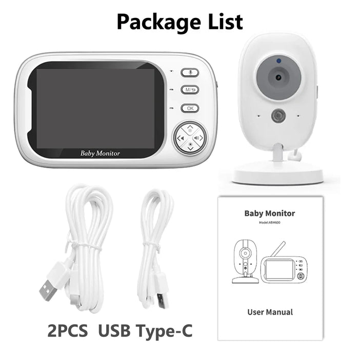 3.5 Wireless Baby Monitor With Night Vision & Temperature Monitoring