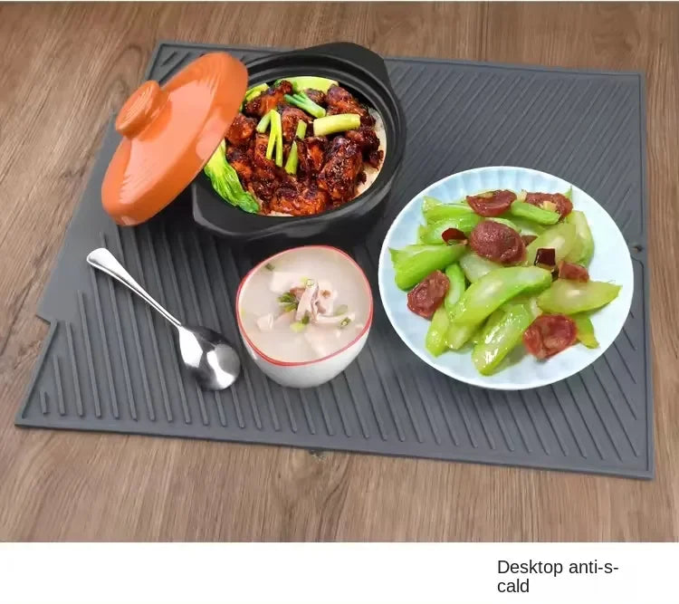 Non Slip Silicone Drain Mat for Kitchen Tableware
