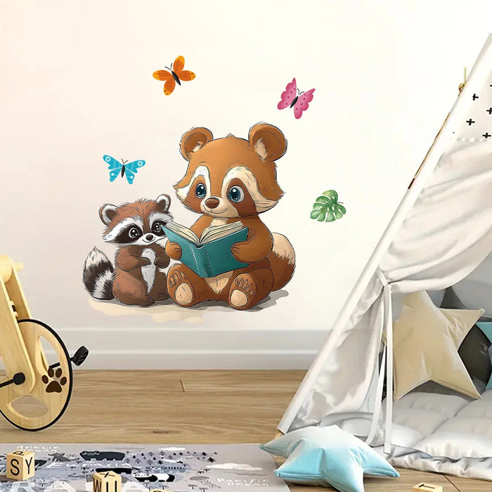 Cartoon Raccoon Wall Decals For Kids Room