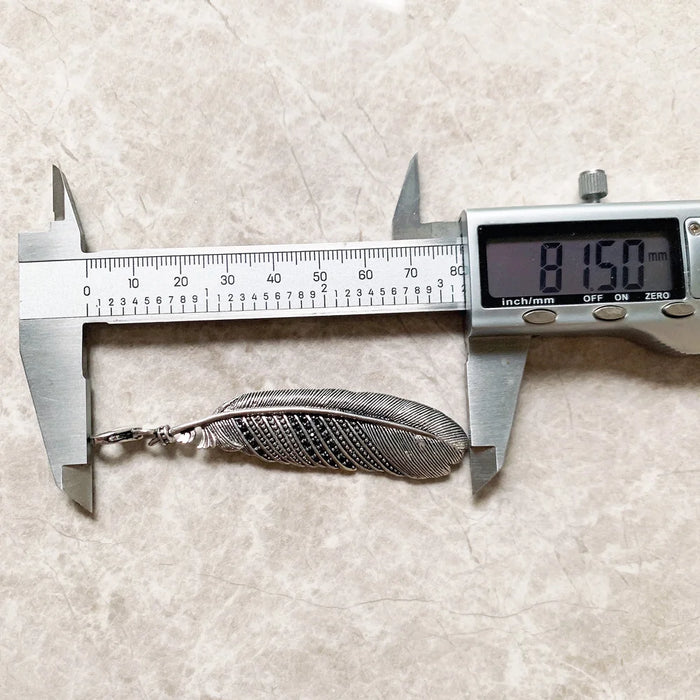 925 Sterling Silver Feather Pendant Winter Fashion Jewelry In Gift For Women & Men