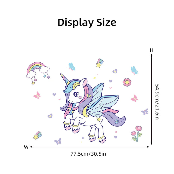 Colourful Unicorn Wall Decals For Kids Room Decor