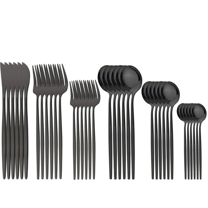 36 Piece Stainless Steel Flatware Set For Elegant Dining