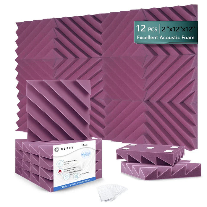 12 Pieces Soundproof Foam Panels For Door Wall Home Office Sound Absorption Treatment Wedges