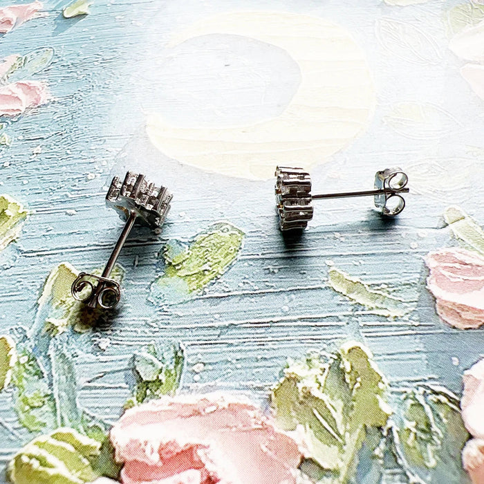 925 Sterling Silver Daisy Flower Stud Earrings Romantic Gift For Women