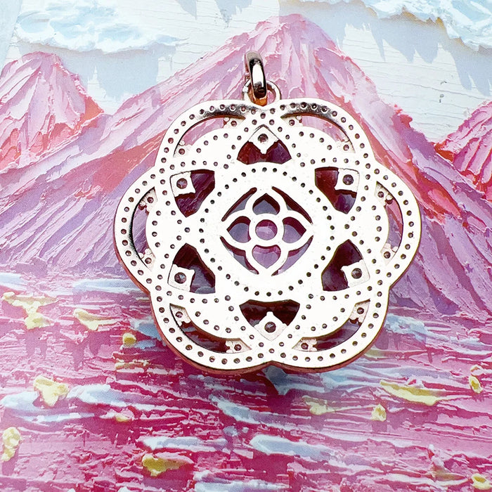 925 Sterling Silver Romantic Rose Flower Pendant New Jewelry Accessory For Women