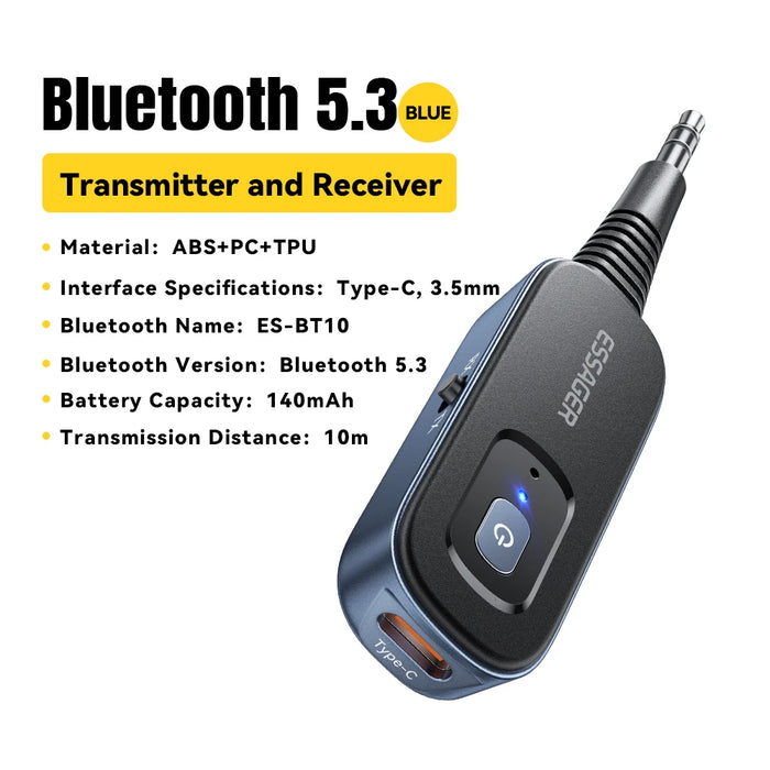 2-In-1 Bluetooth Audio Receiver Transmitter Wireless Bluetooth 5.1 3.5Mm Aux Audio Adapter Stereo For Earphones Tv Car