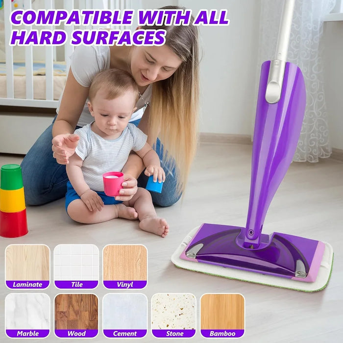 5 Pieces Reusable Mop Pads Compatible With Swiffer Wetjet Mops Wet Dry Head For Swiffer Wet Jet Mop Hardwood Floor Cleaning Green