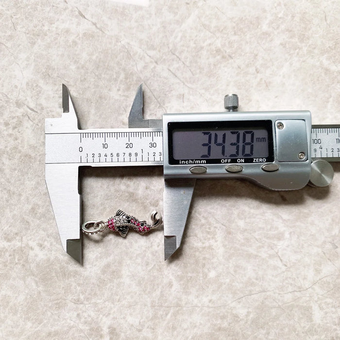 925 Sterling Silver Red Koi Fish Pendant Fashion Jewelry For Women