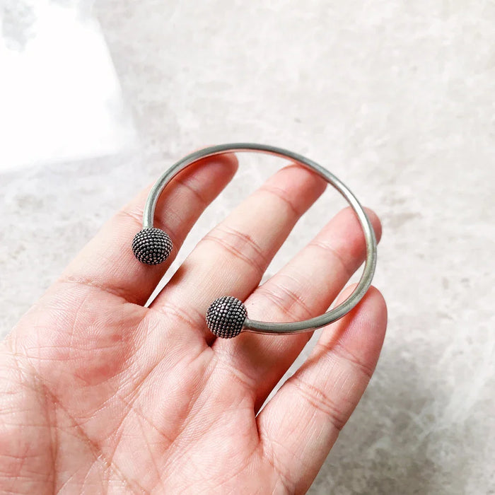 925 Sterling Silver Kathmandu Europe Style Karma Bangle