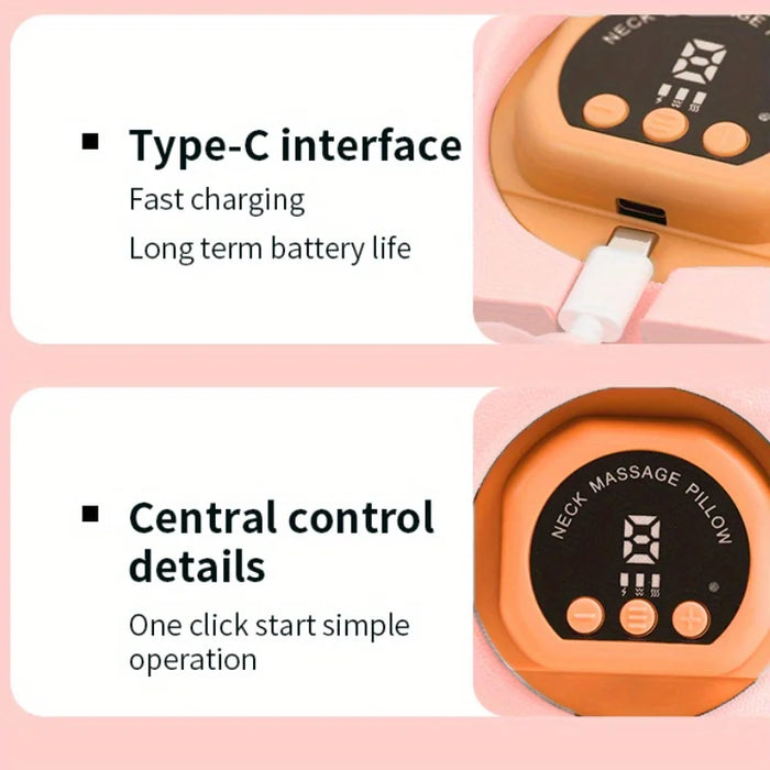 Multifunctional Electric Cervical Massage Pillow Pink