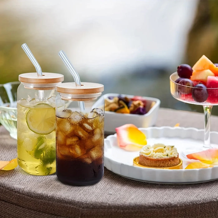 2 / 4 / 6 / 8 Piece 16Oz Can Shaped Glasses With Lids & Straws Insulated