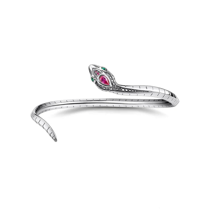 925 Sterling Silver Bohemia Snake Bangles Blackened Fine Jewelry For Women