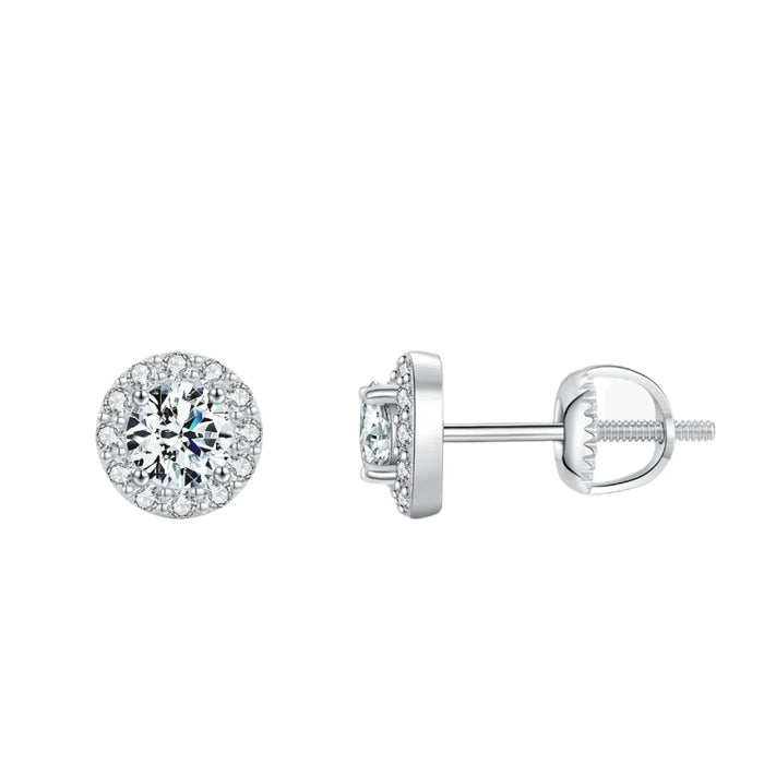 925 Sterling Silver 1.00Ct Moissanite Studs D Colour