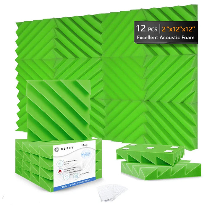 12 Pieces Soundproof Foam Panels For Door Wall Home Office Sound Absorption Treatment Wedges