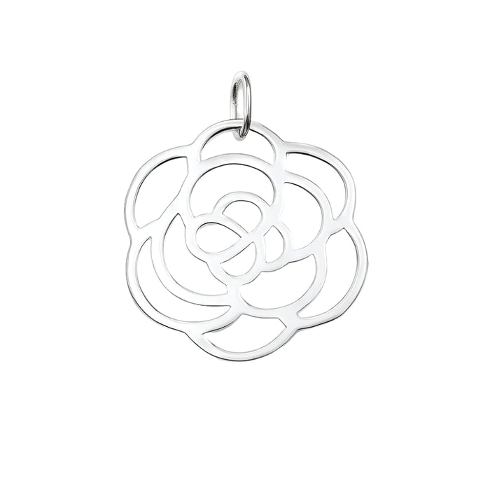 925 Sterling Silver Rose Flower Pendant Fashion Jewelry For Women