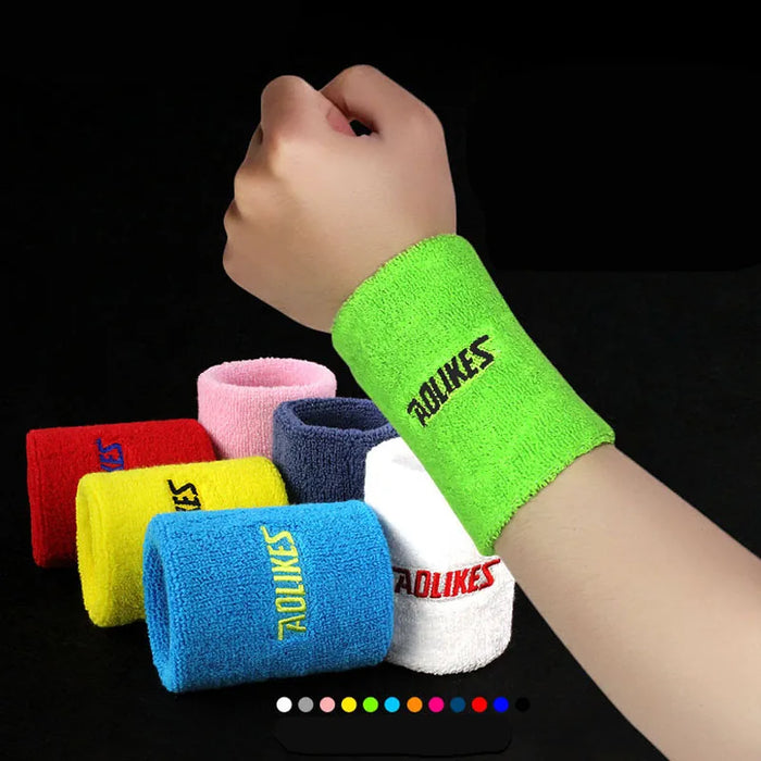 Pair of Moisture Wicking Sports Wristbands For Men & Women Tennis Basketball Running