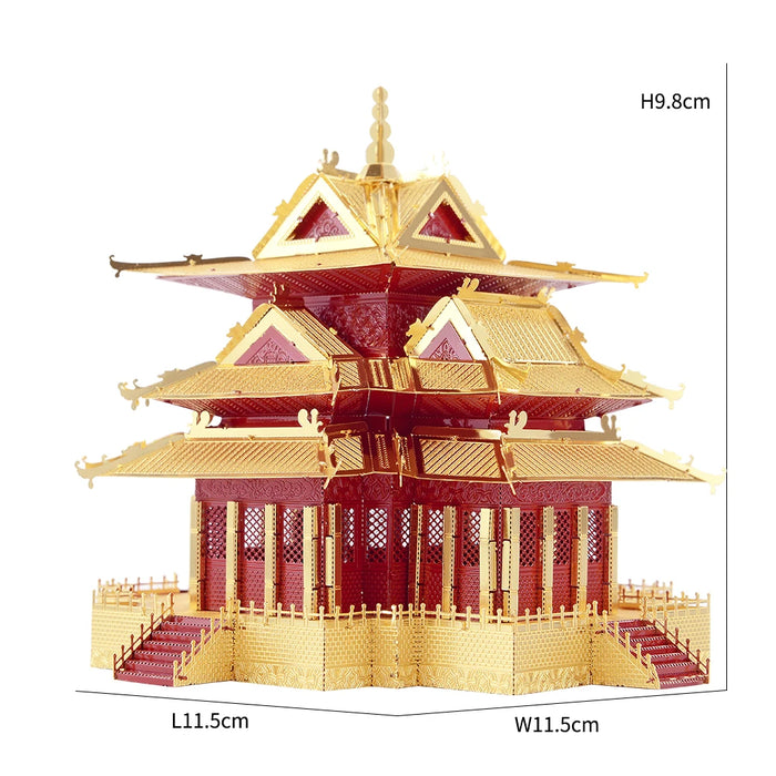 Diy 3D Metal Puzzle Forbidden City Watchtower Adult Gift