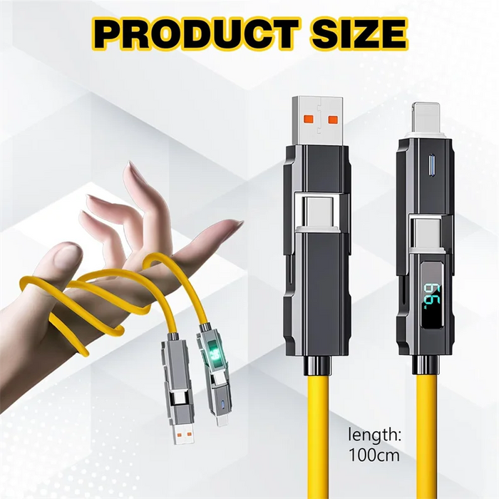 4 In 1 Led Display Charger Cable For Macbook / Phone